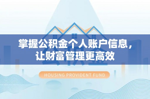 绥宁掌握公积金个人账户信息，让财富管理更高效